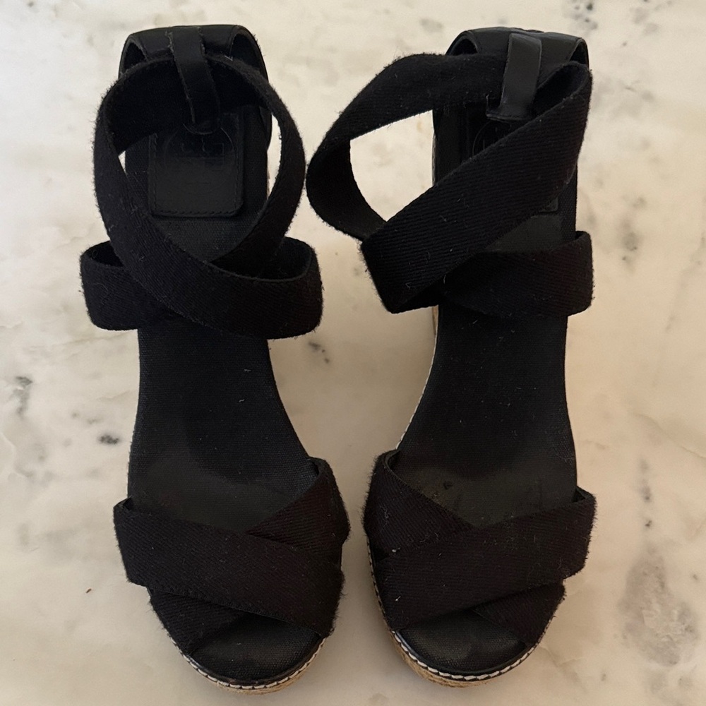 Tory Burch Black Strappy Heels